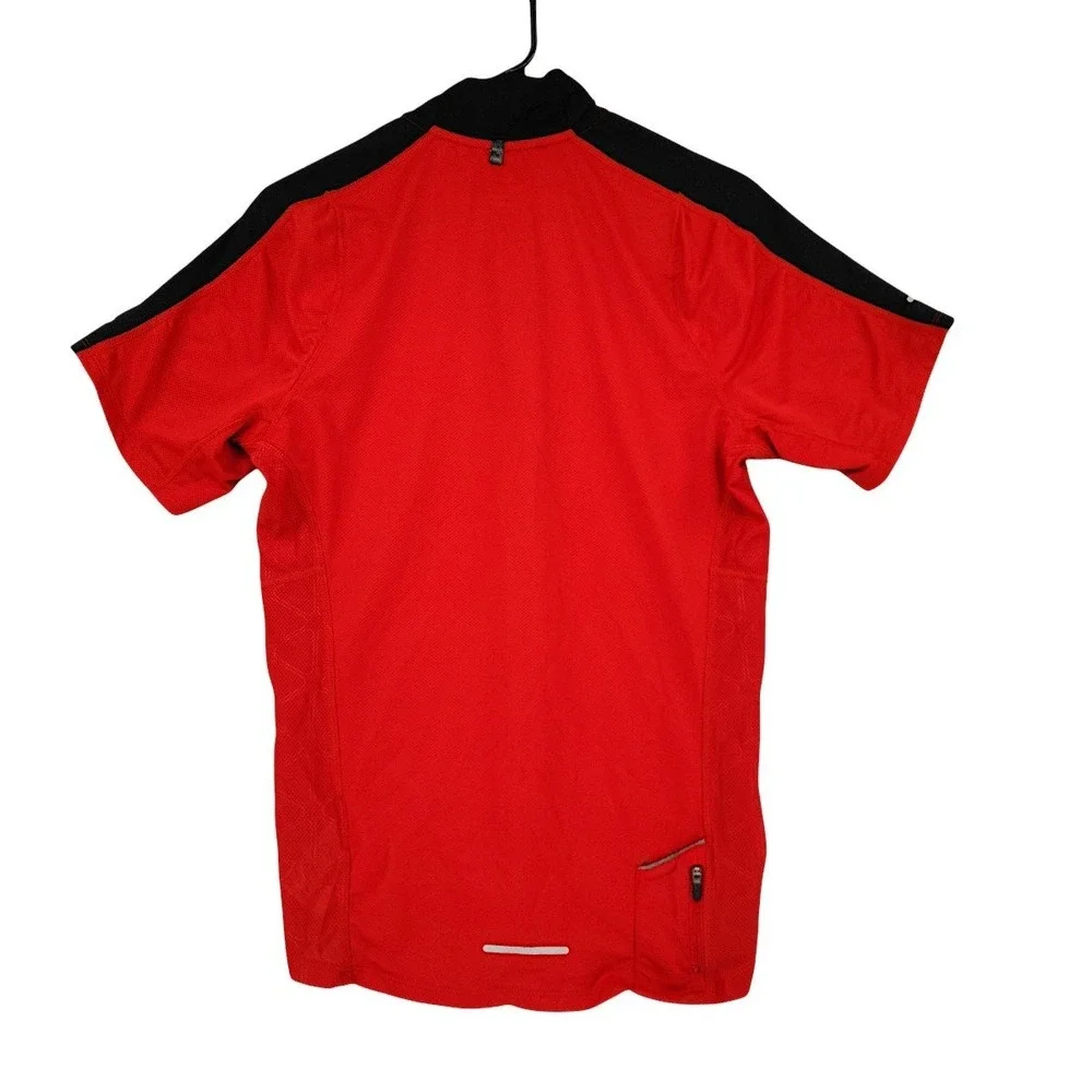 Nike Running 1/2 Zip Shirt S Mens Red Black Dri FIT Athletic Jogging Wicking